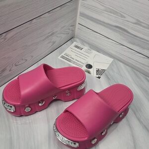 Pink Platform Slide Sandals